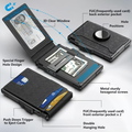 Wallet for Men - with Pop Up Aluminum Case Money Clip Slim Leather Slots Credit Card Holder RFID Blocking Bifold Minimalist Wallet