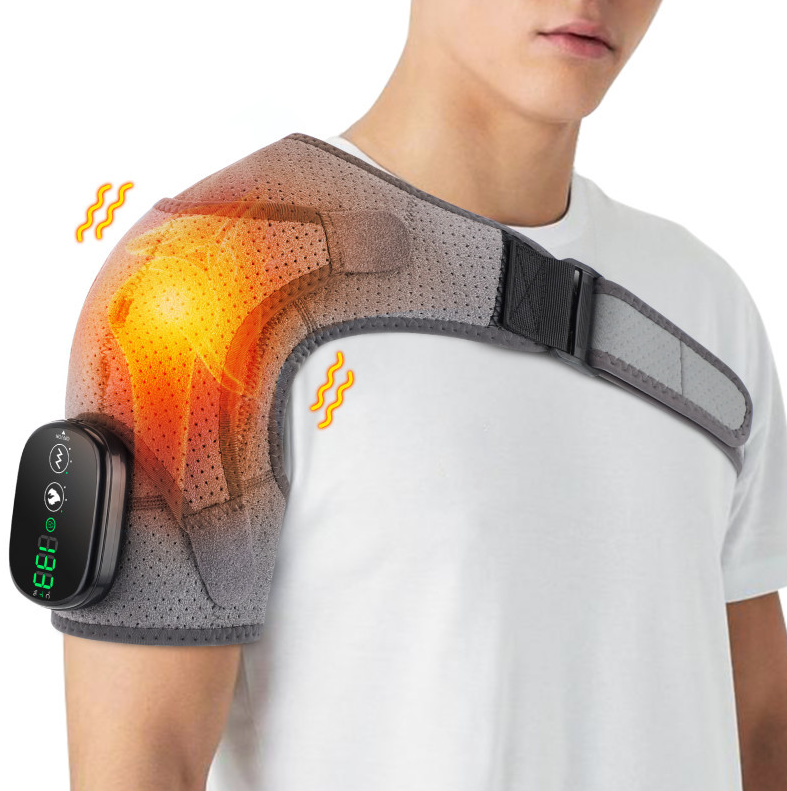 Smart Touchscreen Heated Shoulder Brace — USB-Rechargeable Thermal & Massage Support